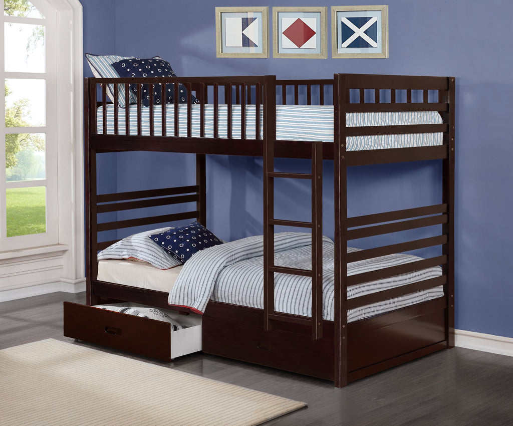 Lucie Twin/Twin Bunk Bed (Colour Options) - Decor Furniture & Mattress
