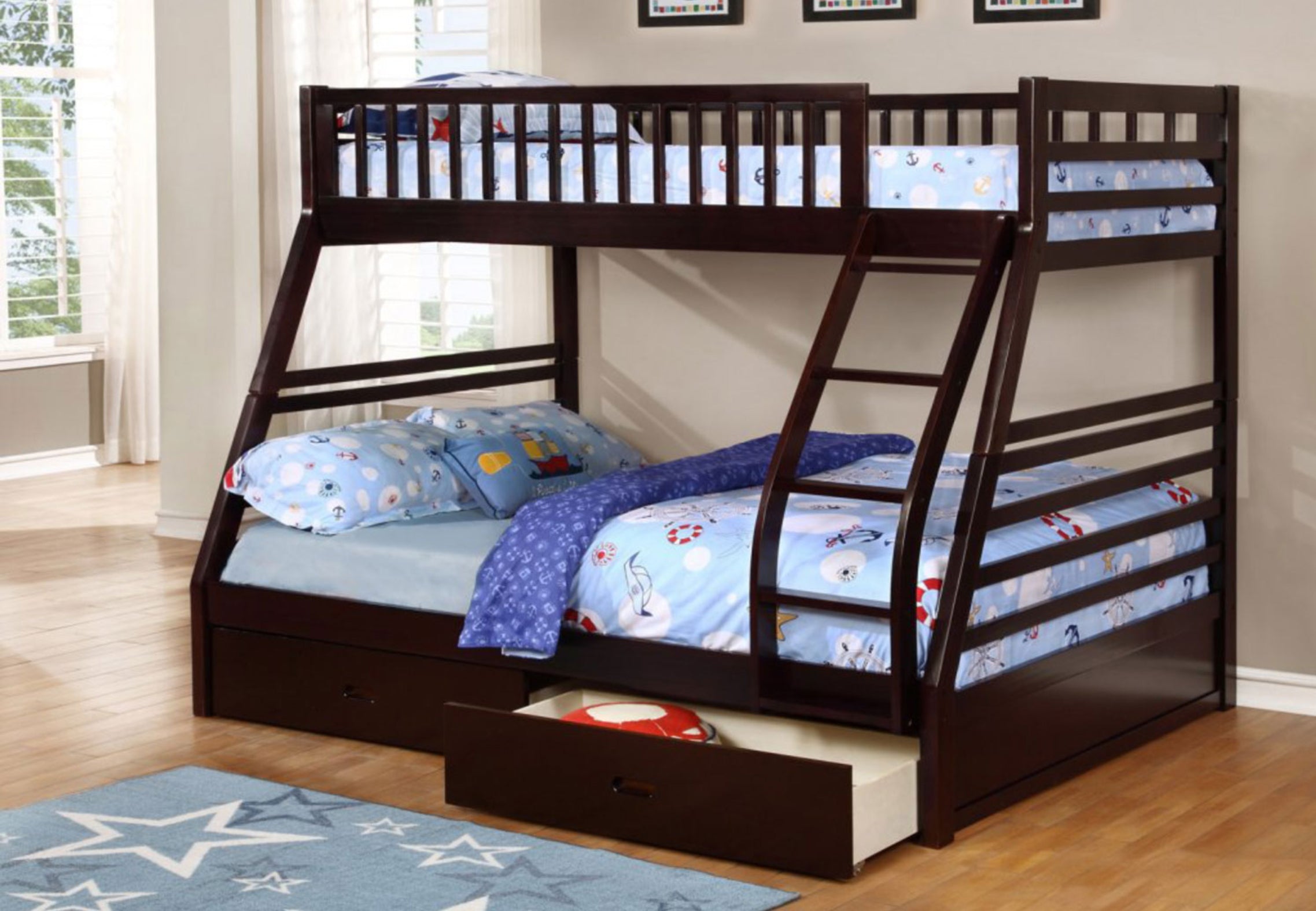Lucie Twin/Full Bunk Bed (Colour Options) - Decor Furniture & Mattress