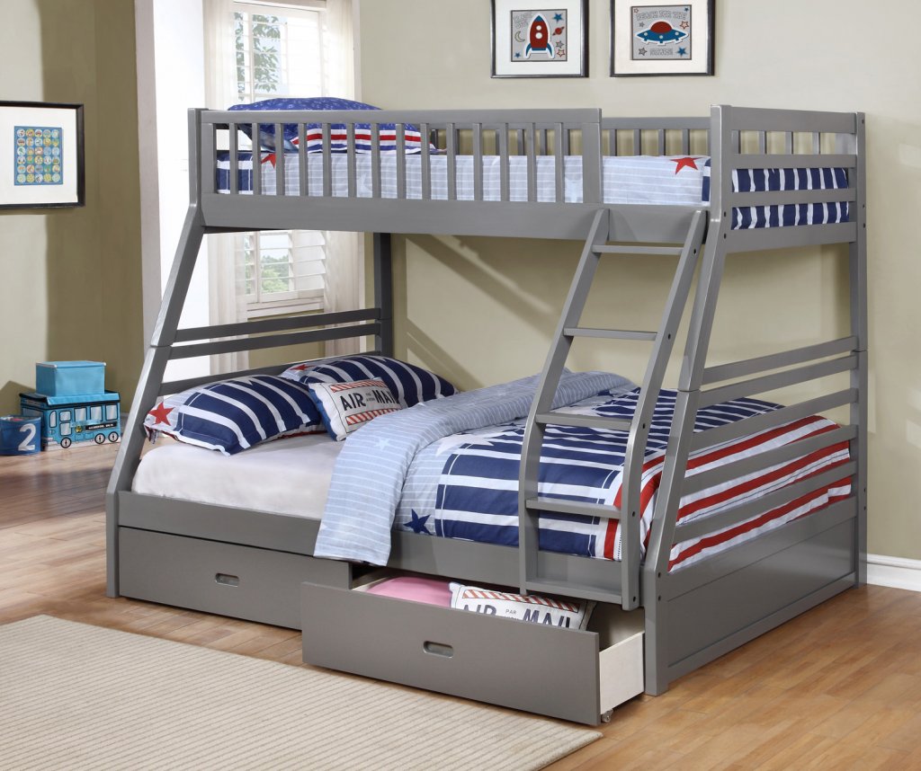 Lucie Twin/Full Bunk Bed (Colour Options) - Decor Furniture & Mattress