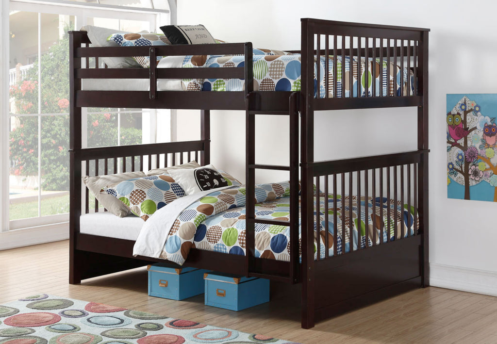 Brown bunk bed