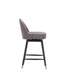 Kristofer Swivel Counter Stool - Grey PU/Rusty Fabric - Decor Furniture & Mattress