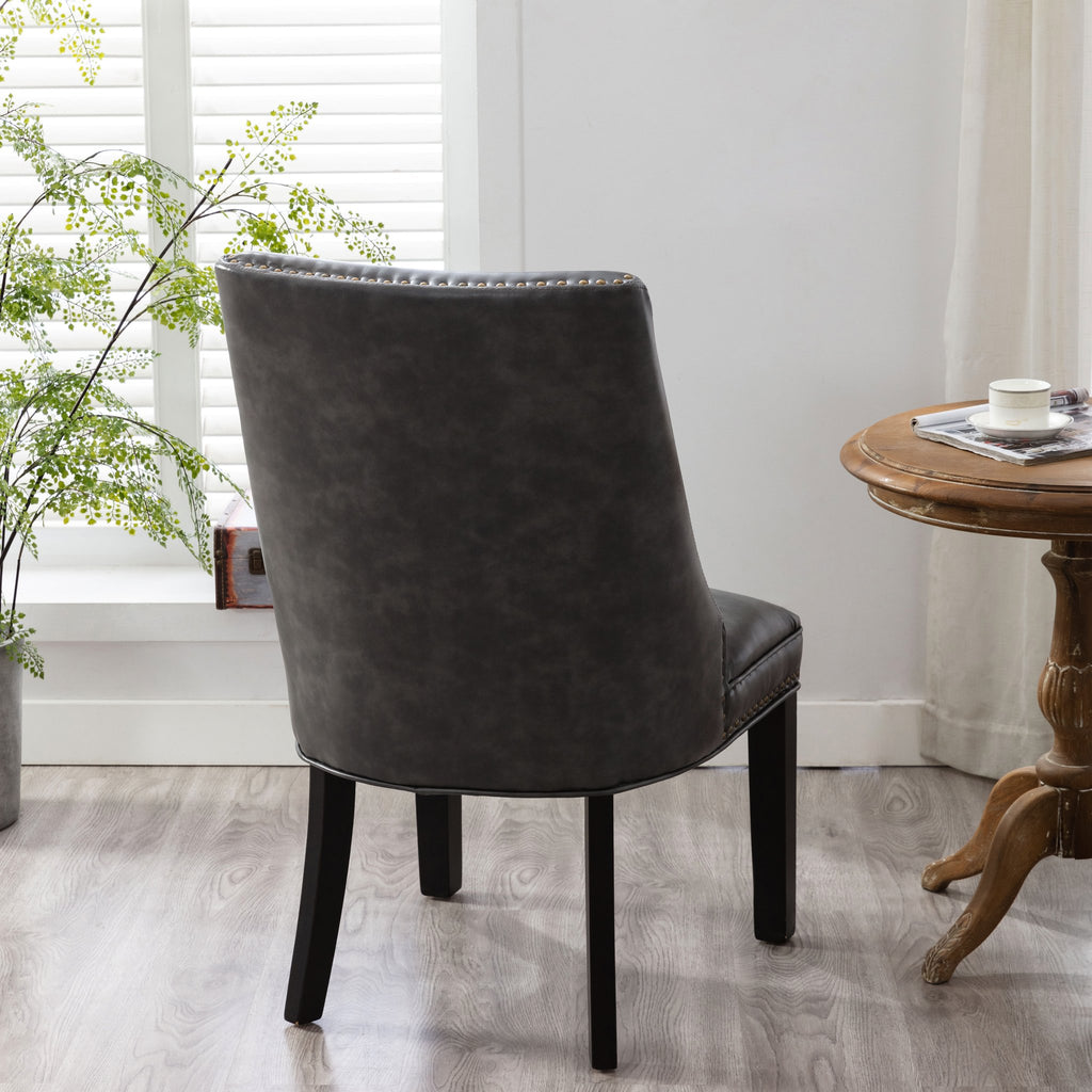 Elle Dining Chairs - Grey PU - Decor Furniture & Mattress