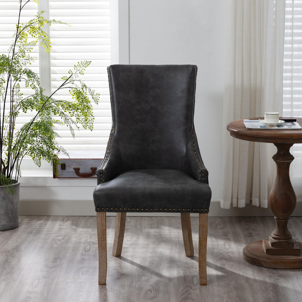 Madonna Dining Chair - Grey PU - Decor Furniture & Mattress