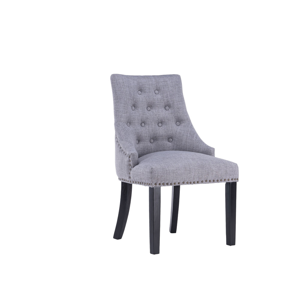 Maya Dining Chair (Set of 2) - Medium Grey Fabric - Decor Furniture & Mattress