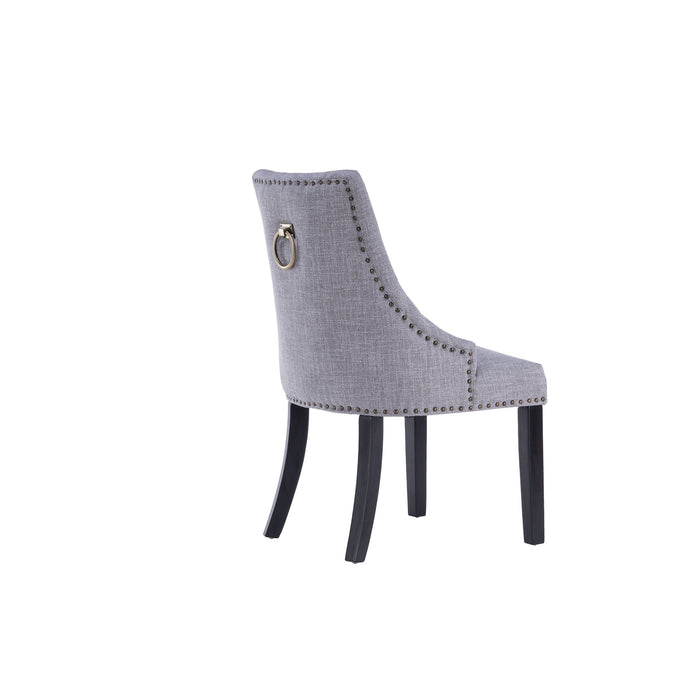 Maya Dining Chair (Set of 2) - Medium Grey Fabric - Decor Furniture & Mattress