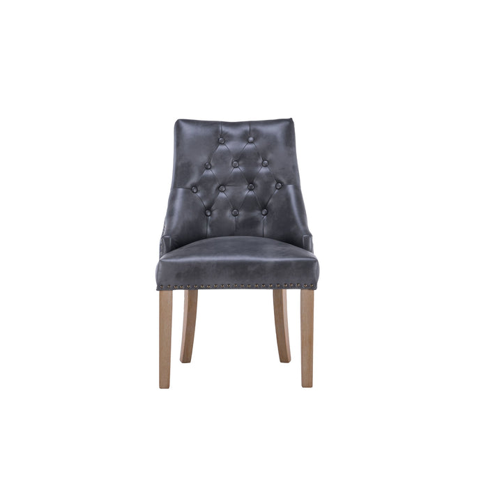 Maya Dining Chair (Set of 2) - Grey PU - Decor Furniture & Mattress