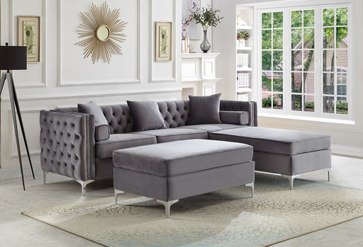 Eric Reversible Sectional - Grey - Decor Furniture & Mattress