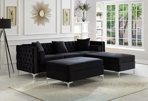 Eric Reversible Sectional - Black - Decor Furniture & Mattress
