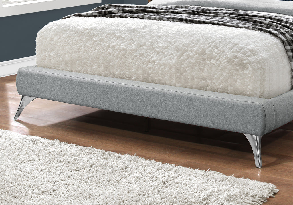 Tango Fabric Bed Frame - Queen - Beige/Grey - Decor Furniture & Mattress