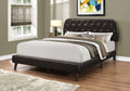 Tango Leather Bed Frame - Queen/Twin - Brown/White - Decor Furniture & Mattress