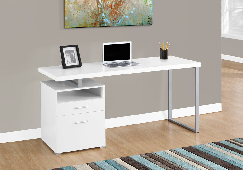 Noah Computer Desk - White/Espresso/Taupe - Decor Furniture & Mattress
