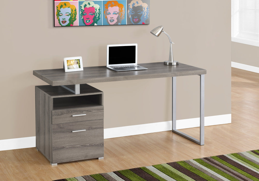 Noah Computer Desk - White/Espresso/Taupe - Decor Furniture & Mattress