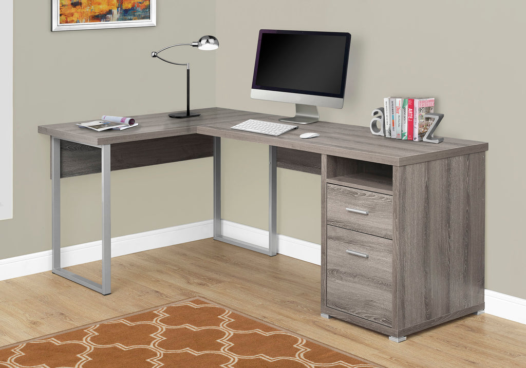 Cora Computer Desk - Grey/White/Espresso/Taupe - Decor Furniture & Mattress