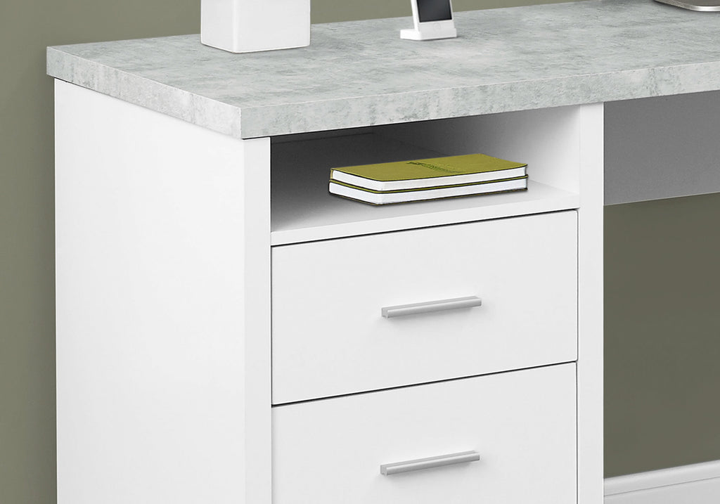 Cora Computer Desk - Grey/White/Espresso/Taupe - Decor Furniture & Mattress