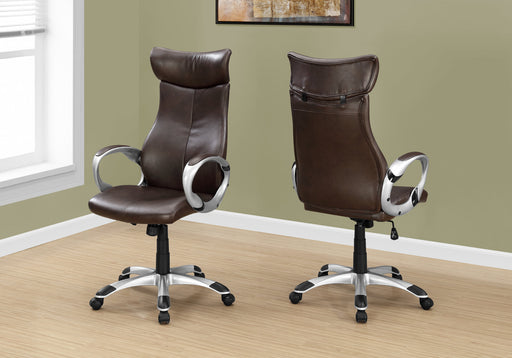 High Back Office Chair - Brown/Black - Decor Furniture & Mattress