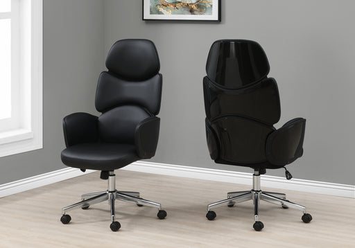 Executive Leather Chair - Black/White - Decor Furniture & Mattress