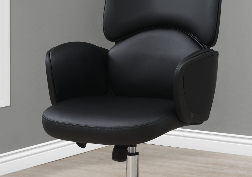 Executive Leather Chair - Black/White - Decor Furniture & Mattress