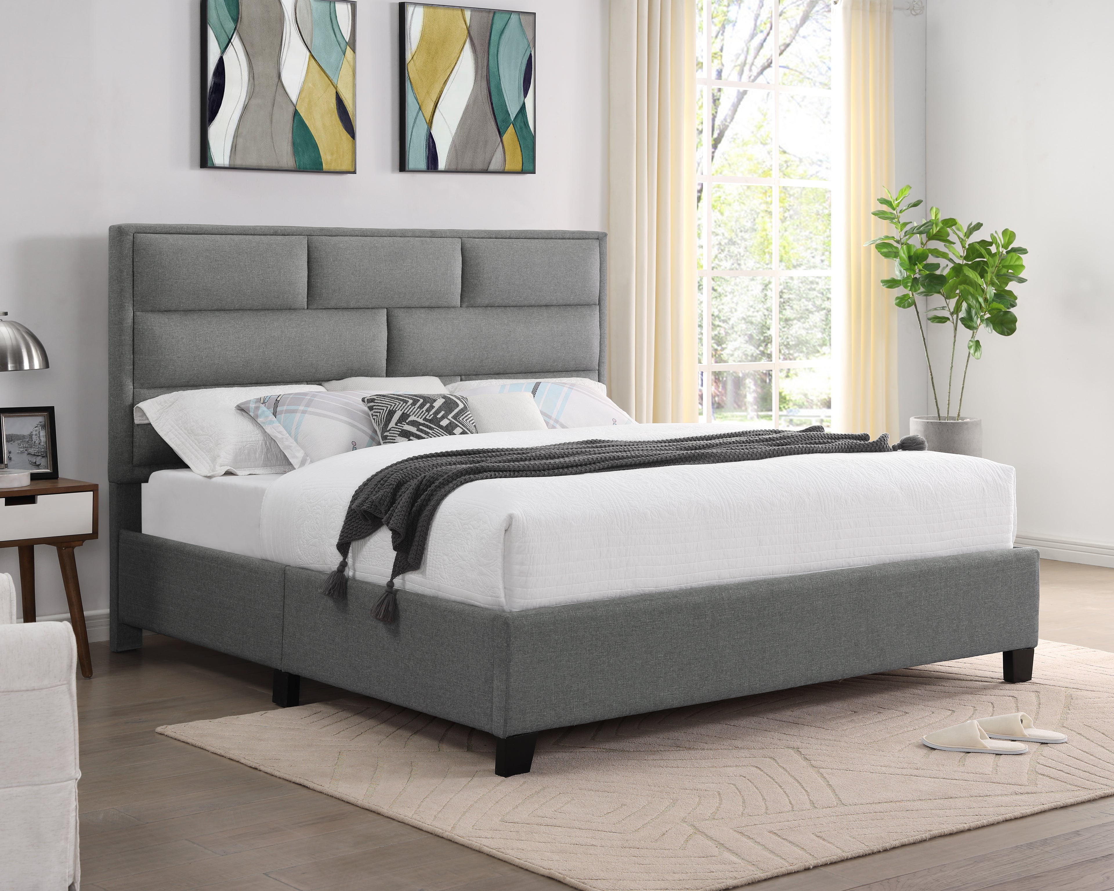 Graham Fabric Bed Frame - Queen/King - Decor Furniture & Mattress