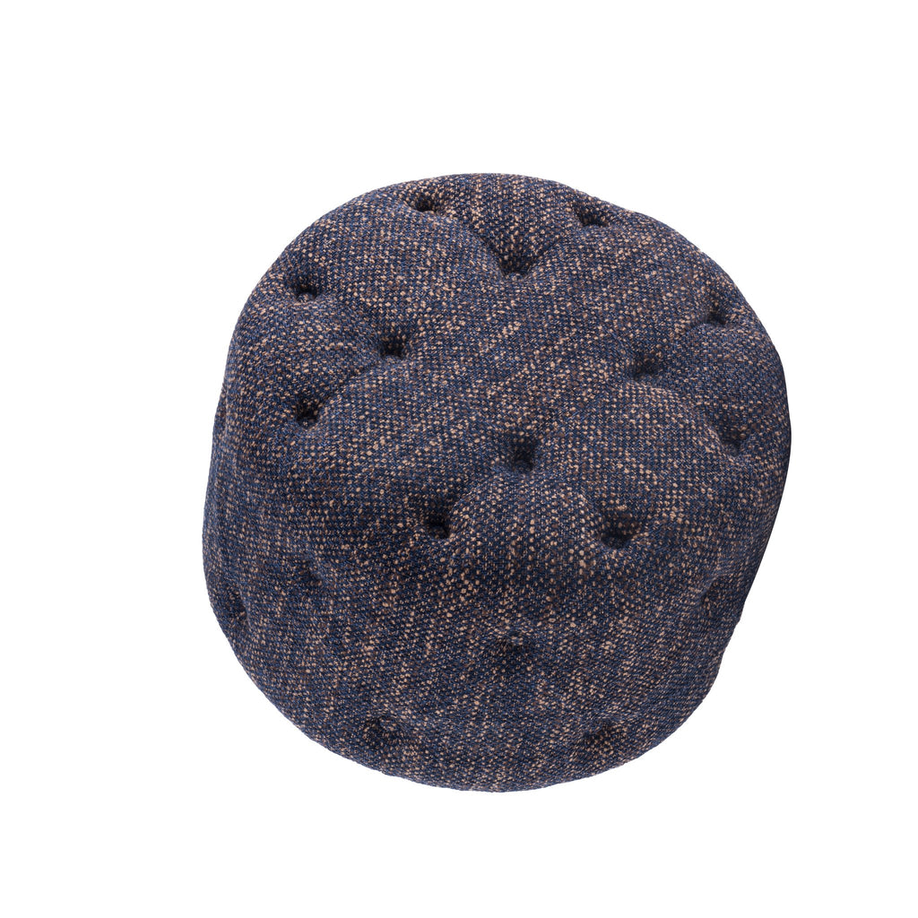 Emmitt Ottoman - Navy/Gold Knit - Decor Furniture & Mattress