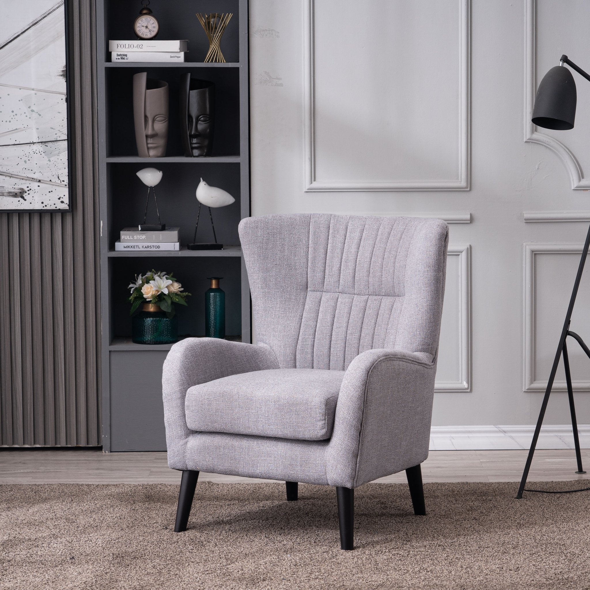 Avery Arm Chair - Textured Light Grey/Medium Grey - Decor Furniture & Mattress