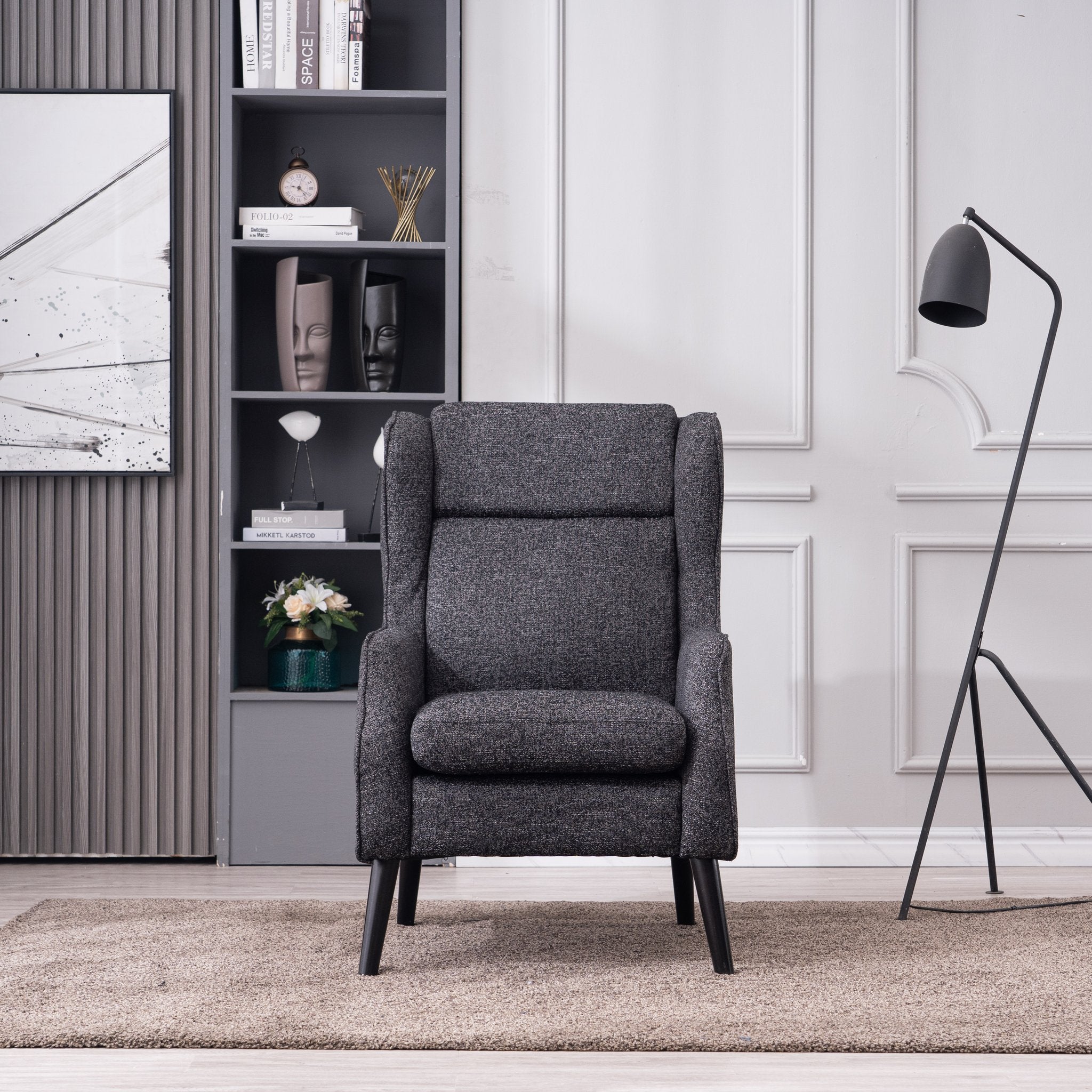 Massey Arm Chair - Charcoal/ Li Grey - Decor Furniture & Mattress