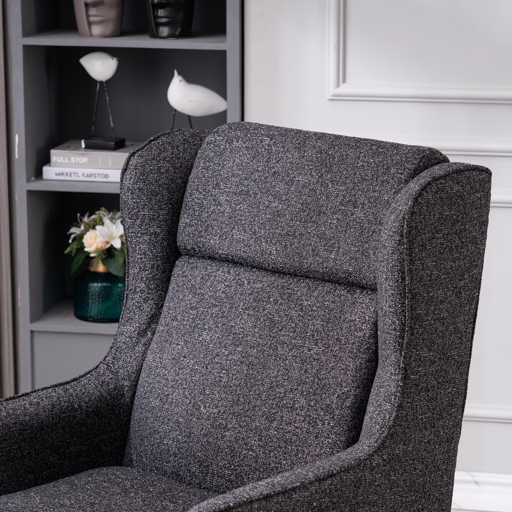 Massey Arm Chair - Charcoal/ Li Grey - Decor Furniture & Mattress