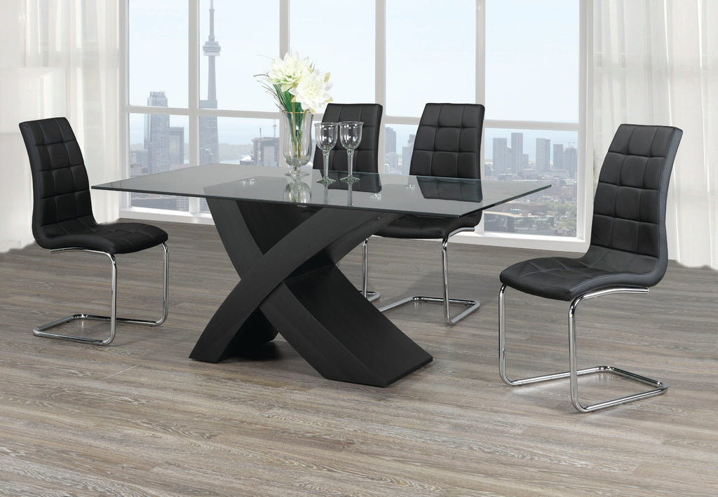 Wood and glass dinette set
