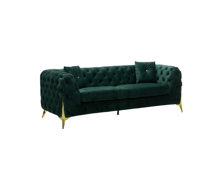 Prima 2Pc Sofa Set - Black/Green - Decor Furniture & Mattress