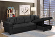 Bam RHF/LHF Sectional with Storage - Black - Decor Furniture & Mattress