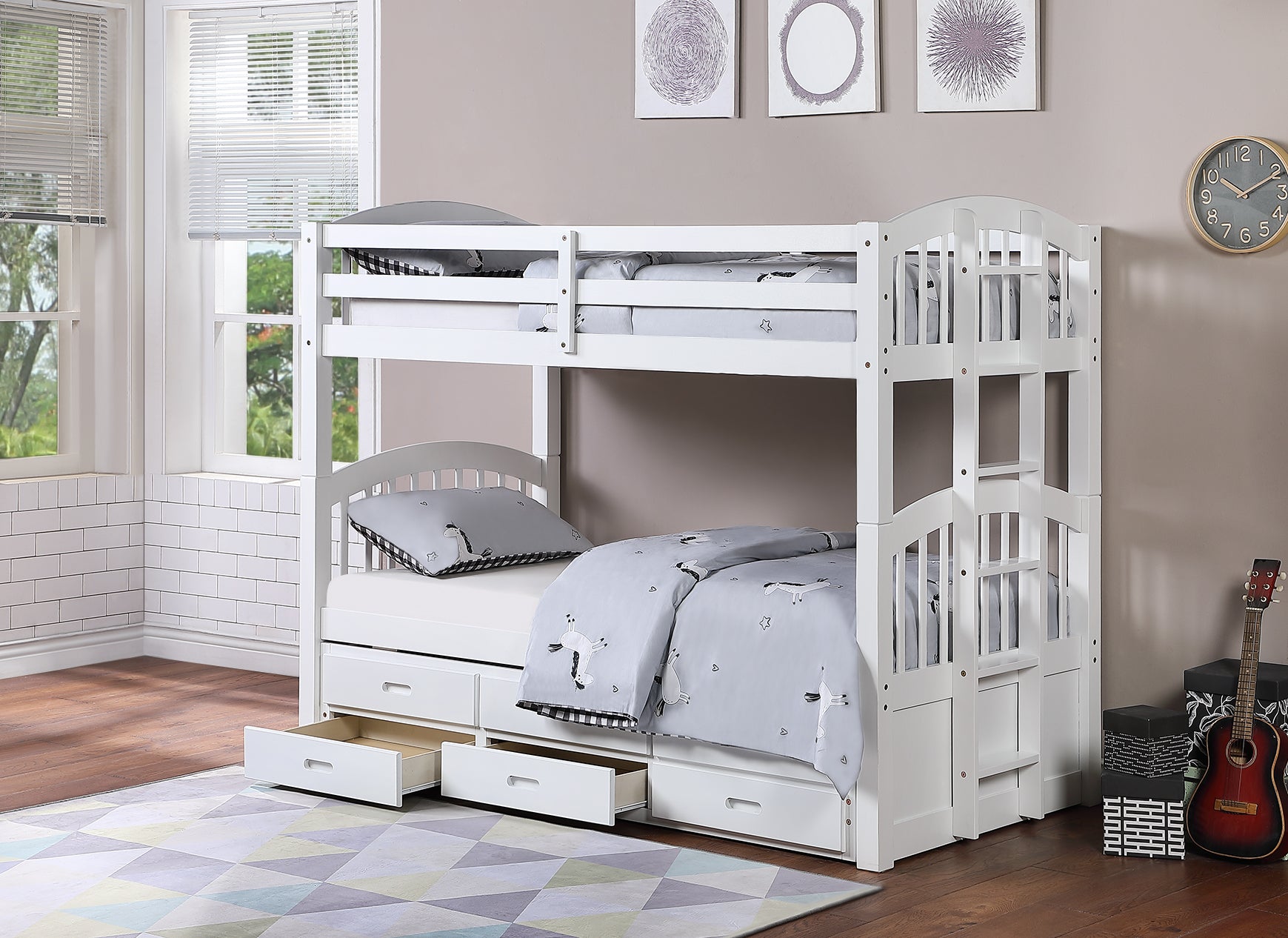 twin/twin white bunk bed