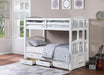 twin/twin white bunk bed