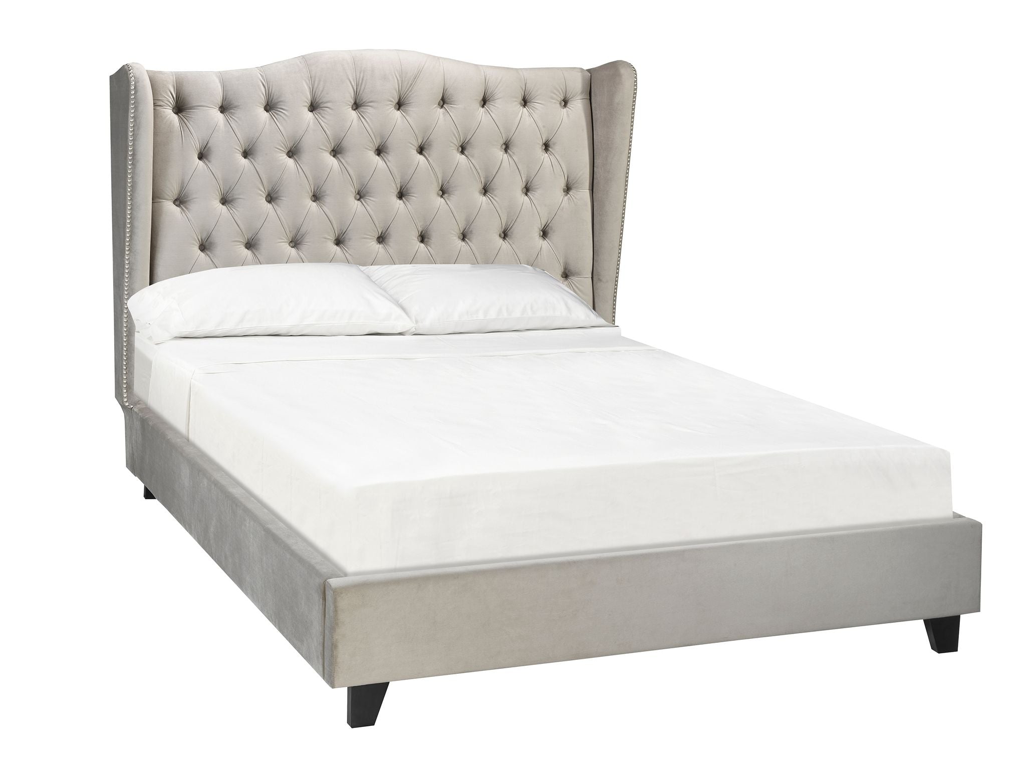 Paula Bed Frame - Queen/King - Beige/Grey - Decor Furniture & Mattress