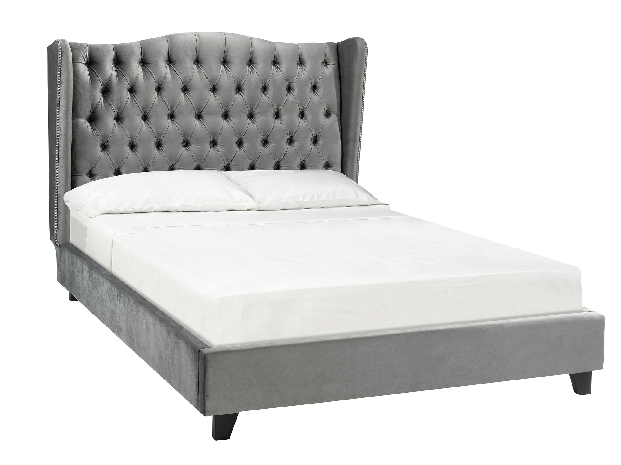 Paula Bed Frame - Queen/King - Beige/Grey - Decor Furniture & Mattress