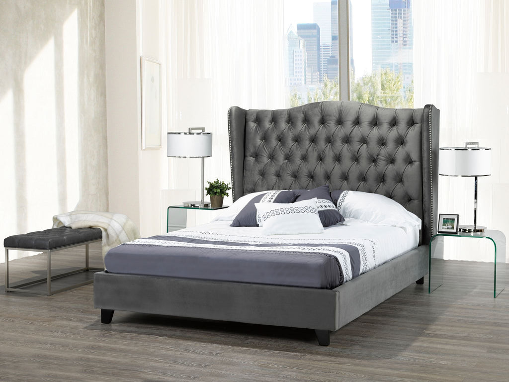 Paula Bed Frame - Queen/King - Beige/Grey - Decor Furniture & Mattress
