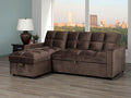 Jayden Pull Out Sectional - Brown/Grey - Decor Furniture & Mattress