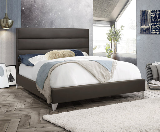Inspire Leather Bed Frame - Queen/King - Grey PU - Decor Furniture & Mattress