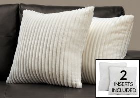 Ribbed Style Toss Pillows (Set of 2) - Decor Furniture & Mattress
