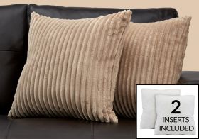 Ribbed Style Toss Pillows (Set of 2) - Decor Furniture & Mattress
